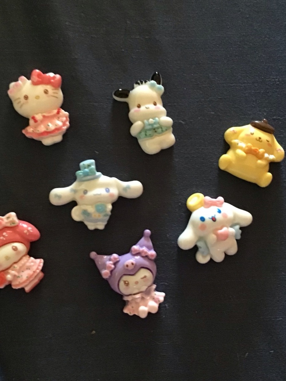 Sanrio Pastel Character magnet Set - Pink Blue Purple Yellow White